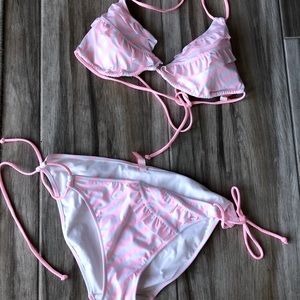 Pink and white striped Victoria’s Secret bikini